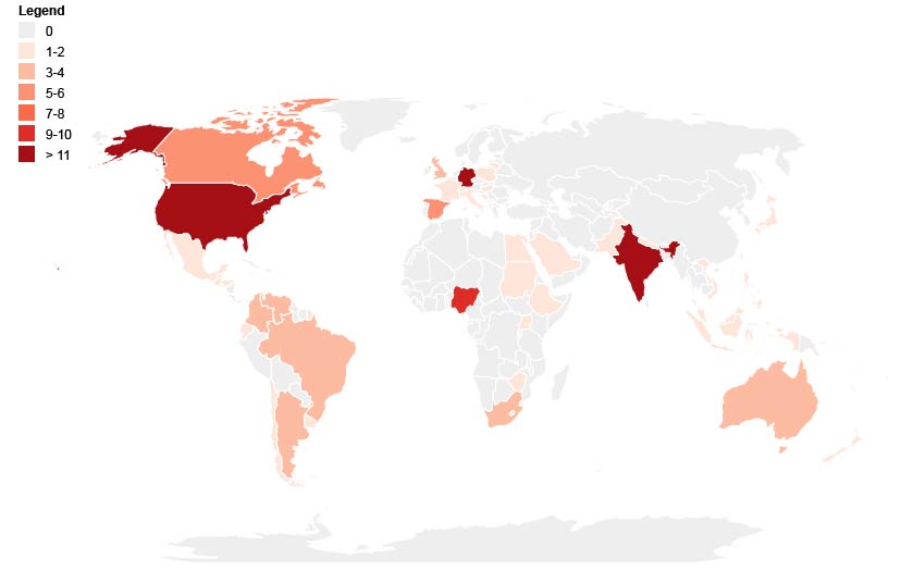 Geographic regions from participants of Agile & Project Management survey - pmot project management